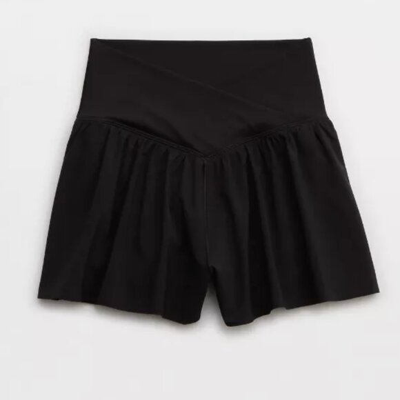 OFFLINE By Aerie Real Me Crossover Flowy Short in True Black Sz L - Picture 13 of 13